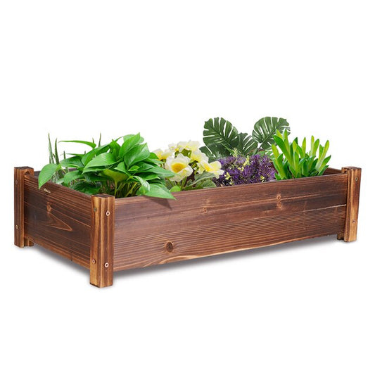 Large Rectangular Wooden Planters Garden Outdoor Flower Plant Herbs Pot Boxes