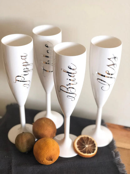 Personalized Champagne Flutes - Mr. and Mrs. Glasses