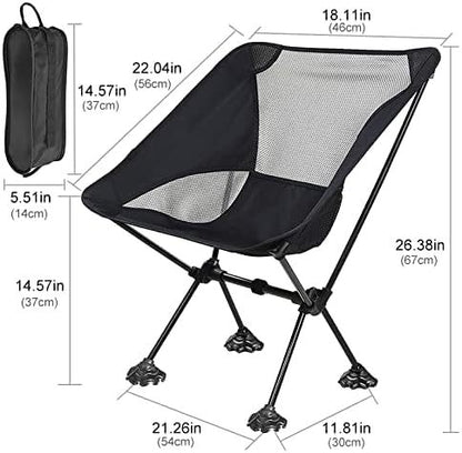 Portable Camping Chair With Anti-Slip Large Feet And Carry Bag - 220 lbs capacity